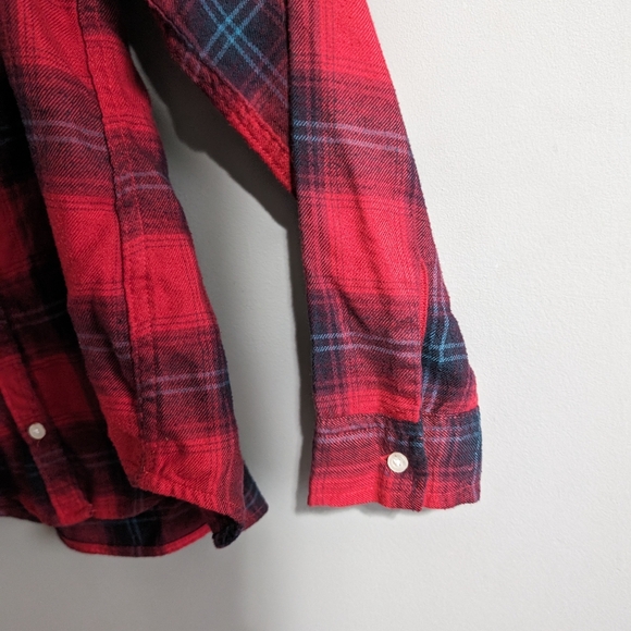 Abercrombie kids red plaid flannel boys button up shirt size 13/14 - Picture 7 of 7
